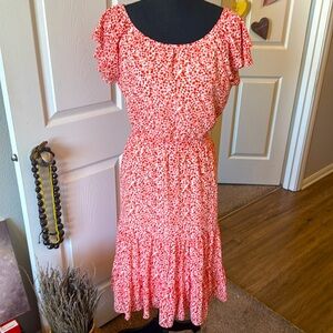 J Crew||Floral lined midi dress